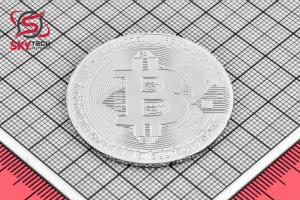 سکه نمادين BITCOIN - نقره اي (طرح شماره 1)