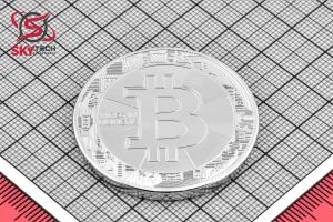 سکه نمادين BITCOIN ، نقره اي (طرح شماره 3)